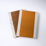 Tatami Coaster – Woven Igusa with Decorative Cloth Border / 畳コースター