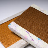 Tatami Coaster – Woven Igusa with Decorative Cloth Border / 畳コースター