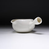 Teapot - Glossy White with Flower / Matcha Bowl with Spout - 380 ml