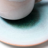 Tenryu Kiln Hagi Ware Pair Cup and Saucer - Sparkling Blue / 萩焼 ソライロ