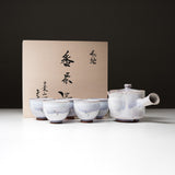 Hagi Ware Tea Set with Wooden Box - Artisan Yuka Matsuo / 茶器セット 松尾邑華作