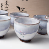 Hagi Ware Tea Set with Wooden Box - Artisan Yuka Matsuo / 茶器セット 松尾邑華作