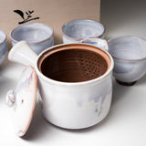 Hagi Ware Tea Set with Wooden Box - Artisan Yuka Matsuo / 茶器セット 松尾邑華作