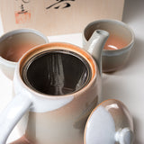 Tenryu Kiln Hagi Ware Tea Set - Tea Pot and 2 Cups / 天龍窯 茶器セット