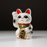 Tokoname Ware Lucky Cat Ornament - Right Hand - 13 cm / 常滑焼き 招き猫