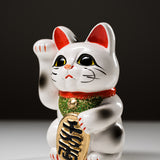 Tokoname Ware Lucky Cat Ornament - Right Hand - 13 cm / 常滑焼き 招き猫