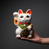 Tokoname Ware Lucky Cat Ornament - Right Hand - 19 cm / 常滑焼き 招き猫