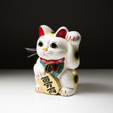 Tokoname Ware Lucky Cat Ornament - 33 cm - Left Hand / 常滑焼き 招き猫