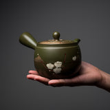 Hand-painted Tokoname Teapot - 360 ml - Oribe Plum / 常滑急須