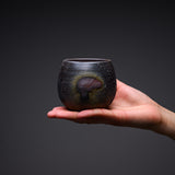MORI TOSHIAKI Bizen Pottery Tea Cup - Crimson Flame / 備前焼 酒カップ