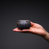 MORI TOSHIAKI Bizen Pottery Sake Cup - Midnight Stone / 備前焼 酒カップ