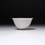 Touan Kiln Flower Crystalline Glaze Sake Cup - Silky White / 京・清水焼 花結晶釉 盃