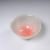 Touan Kiln Flower Crystalline Glaze Sake Cup - Pink / 京・清水焼 花結晶釉 盃