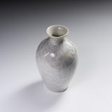 Touan Kiln Flower Crystalline Glaze Sake Jug - Silky White / 京・清水焼 花結晶釉 徳利