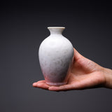 Touan Kiln Flower Crystalline Glaze Sake Jug - Silky Pink / 京・清水焼 花結晶釉 徳利
