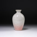 Touan Kiln Flower Crystalline Glaze Sake Jug - Silky Pink / 京・清水焼 花結晶釉 徳利
