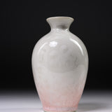 Touan Kiln Flower Crystalline Glaze Sake Jug - Silky Pink / 京・清水焼 花結晶釉 徳利