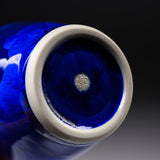 Touan Kiln Flower Crystalline Glaze Sake Jug - Navy Blue / 京・清水焼 花結晶釉 徳利
