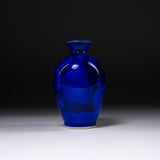 Touan Kiln Flower Crystalline Glaze Sake Jug - Navy Blue / 京・清水焼 花結晶釉 徳利