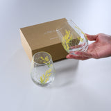 Hanafumi Pair Glass Tumbler / ミモザと霞草のペアグラス