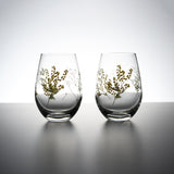 Hanafumi Pair Glass Tumbler / ミモザと霞草のペアグラス
