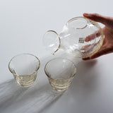 Amber Cold Pocket Sake Set - 1 Jug With 2 Sake Cups / 冷酒用 酒器セット