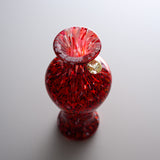 Tsugaru Vidro Free-blown Flower Vase - Crimson Autumn Mountains of Kuroishi / 黒石の紅葉山