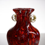 Tsugaru Vidro Free-blown Flower Vase - Crimson Autumn Mountains of Kuroishi / 黒石の紅葉山