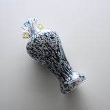 Tsugaru Vidro Free-blown Flower Vase - Snowstorms over the Tsugaru Plains / 津軽平野の雪吹雪