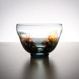 Sugahara Handmade Glassworks - Wakan - Glass Matcha Bowl - Forest / 菅原工芸硝子 Sghr