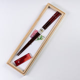 Wakasa Lacquerware Japanese Chopstick Gift Set - Beni aka / ギフト箸セット