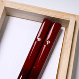 Wakasa Lacquerware Japanese Chopstick Gift Set - Beni aka / ギフト箸セット
