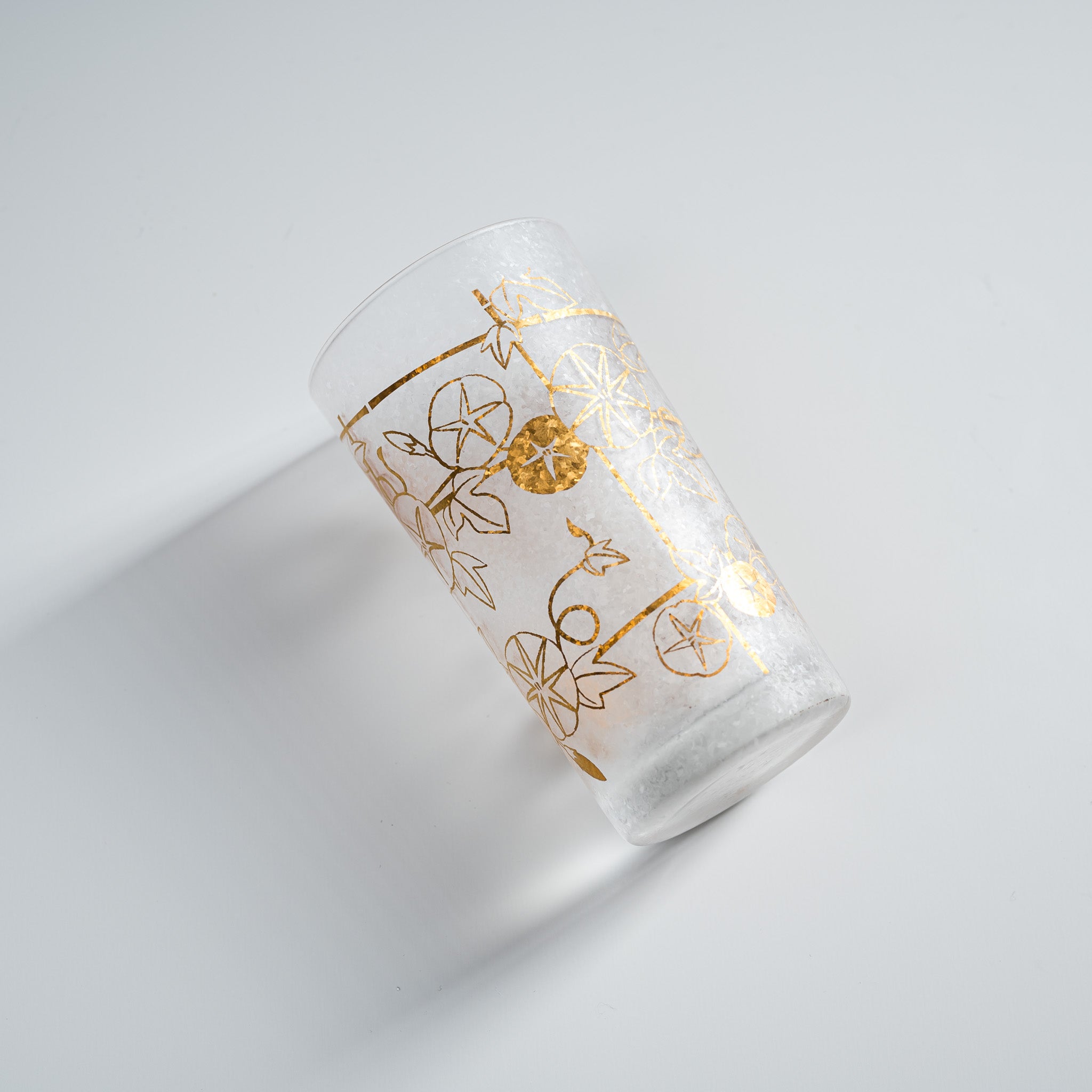 Premium Wakomon Shot Sake Glass - Morning Glory / 和小紋グラス 朝顔
