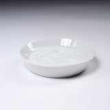 White Porcelain Soy Sauce Plate Dish - Drum / 醤油皿