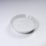 White Porcelain Soy Sauce Plate Dish - Drum / 醤油皿