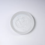 White Porcelain Soy Sauce Plate Dish - Drum / 醤油皿