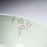 Kyo Kiyomizu Ware Matcha Bowl - Sakura with Sparrow / 京・清水焼 抹茶碗