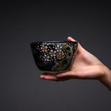 Kyo Kiyomizu Ware Matcha Bowl - Sakura at Night / 京・清水焼 抹茶碗