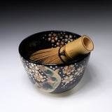 Kyo Kiyomizu Ware Matcha Bowl - Sakura at Night / 京・清水焼 抹茶碗