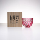 Yamada Glass - Crystal Glass Sake Cup - Sazanami / 漣 - Red