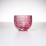 Yamada Glass - Crystal Glass Sake Cup - Sazanami / 漣 - Red