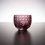 Yamada Glass - Crystal Glass Sake Cup - Sazanami / 漣 - Red