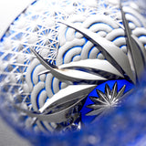 Yamada Glass - Crystal Glass Sake Cup - Sazanami / 漣 - Blue