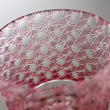 Yamada Glass - Crystal Glass Rock Glass -  縁繋ぎ - Asanoha - Red