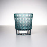 Yamada Glass - Crystal Glass Rock Glass -  縁繋ぎ - Emerald Green