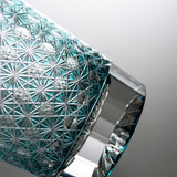Yamada Glass - Crystal Glass Rock Glass -  縁繋ぎ - Emerald Green