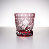 Yamada Glass - Crystal Glass Rock Glass - 漣 - Sazanami - Red