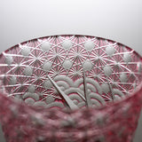 Yamada Glass - Crystal Glass Rock Glass - 漣 - Sazanami - Red