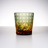 Yamada Glass - Crystal Glass Rock Glass - 漣 - Sazanami - Amber Green
