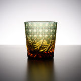 Yamada Glass - Crystal Glass Rock Glass - 漣 - Sazanami - Amber Green